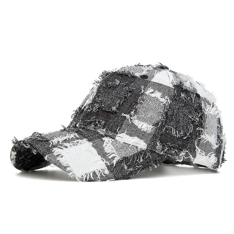 Harajuku Distressed Patchwork Baseball Cap