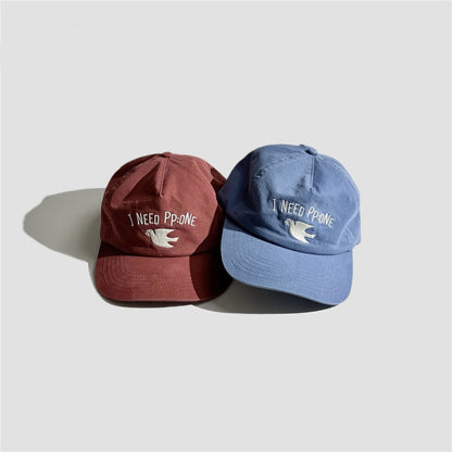 Cotton Washed Peace Dove Embroidered Baseball Cap