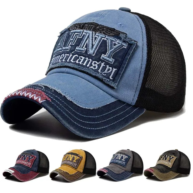 Washed Men Mesh Baseball Cap