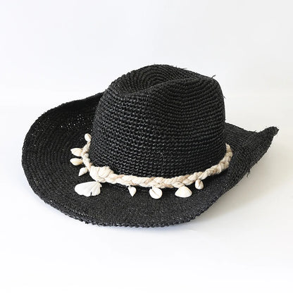 Summer Raffia Wide Brim Cowboy Hat Outdoor