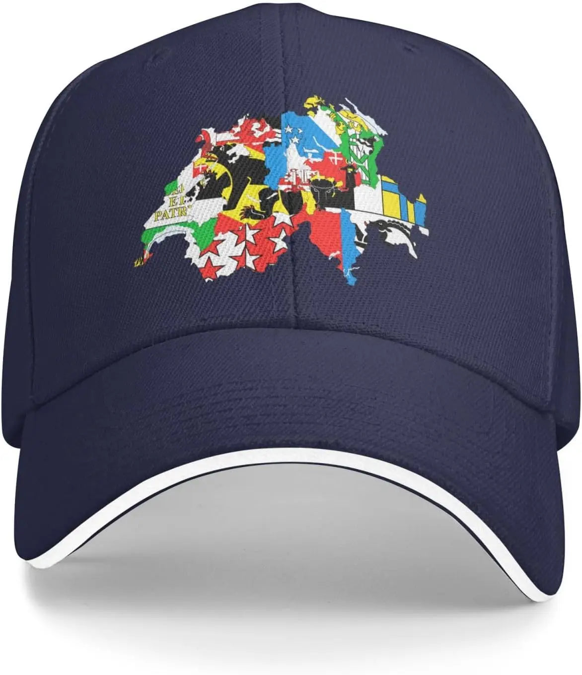 Switzerland Canton Map Flags Baseball Cap Polyester Casual