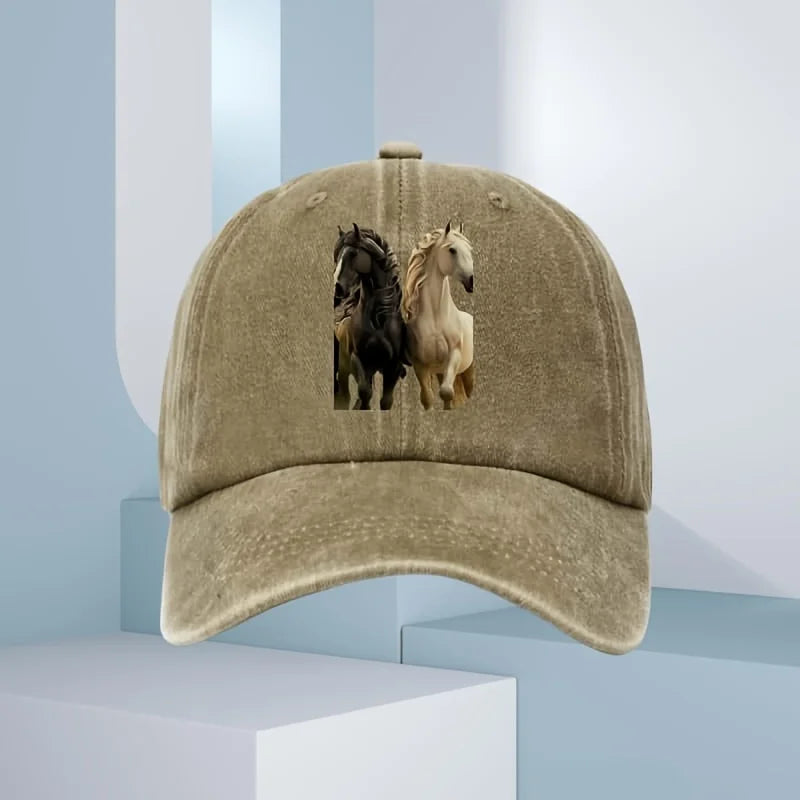 Men's 3d Horse Print Baseball Cap, Fashionable For All Seasons