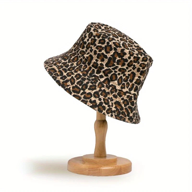 Leopard Print Bucket Hat Fisherman's Hat