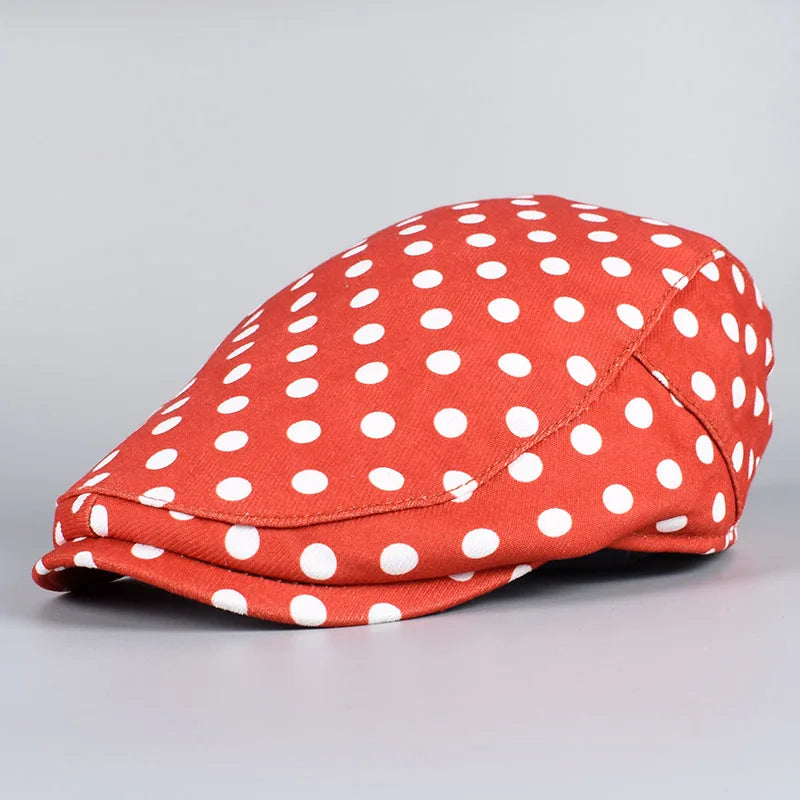 Spring Fashion Dot Leopard Newsboy Cap Women Cotton