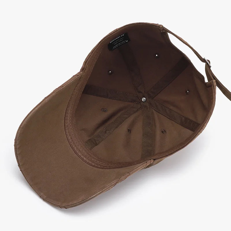 High-Quality Vintage Washed Distressed Denim Baseball Cap