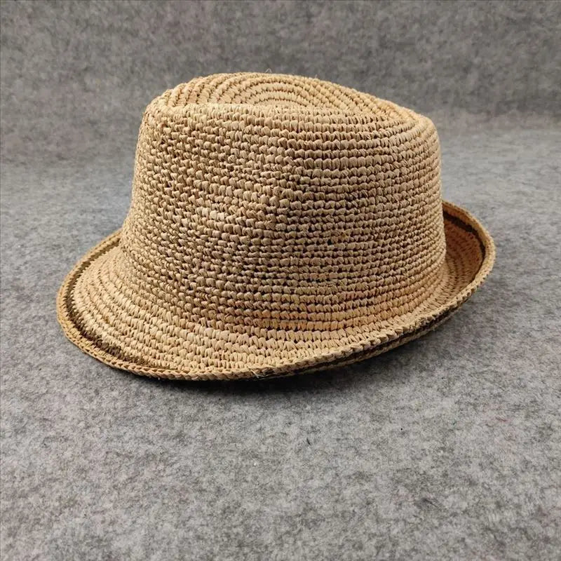 Handwoven Foldable Straw Sun Hat For Men And Women Premium Raffia Material