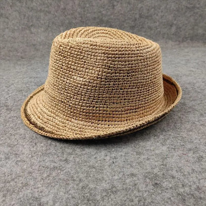 Handwoven Foldable Straw Sun Hat For Men And Women Premium Raffia Material