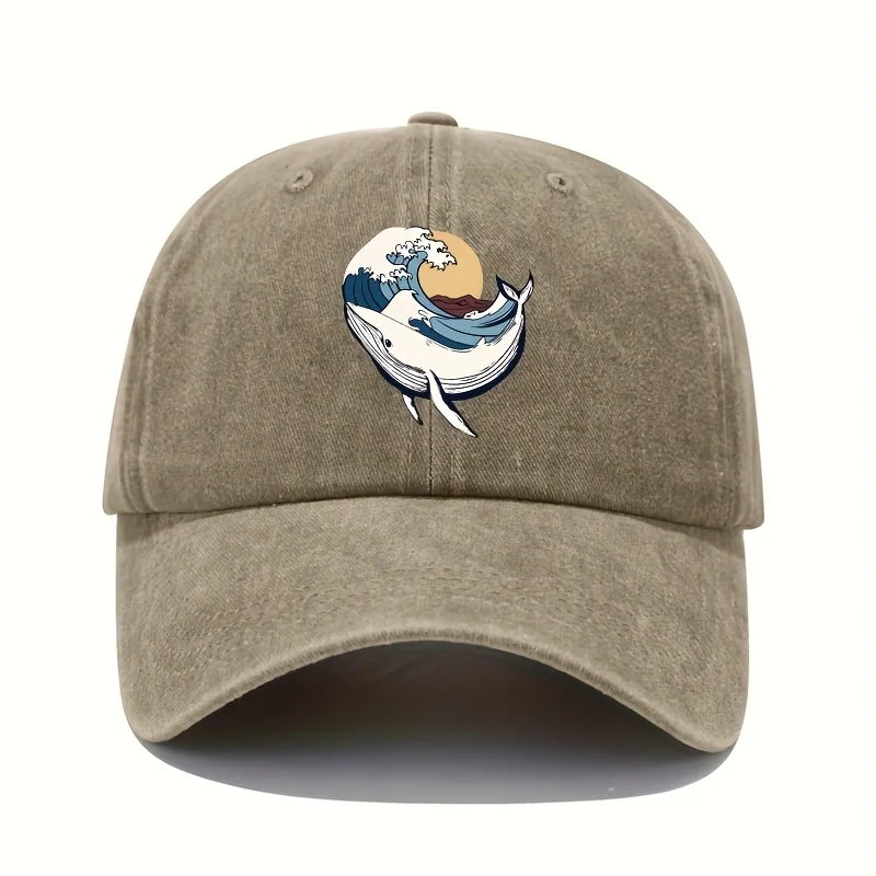 Baseball Caps with Surfing and Wave Patterns for Both Men and Women