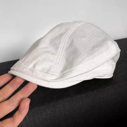 Summer Linen Breathable Big Size Berets Newsboy Caps