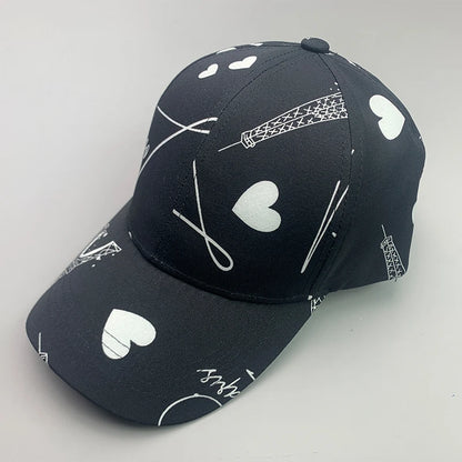 New Streetwear Kpop Striped Love Men Women Baseball Hats