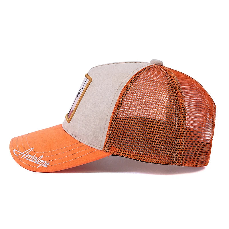 Unisex Rich Color Antelope Pattern Patch Design Suede Hat Male Female Summer