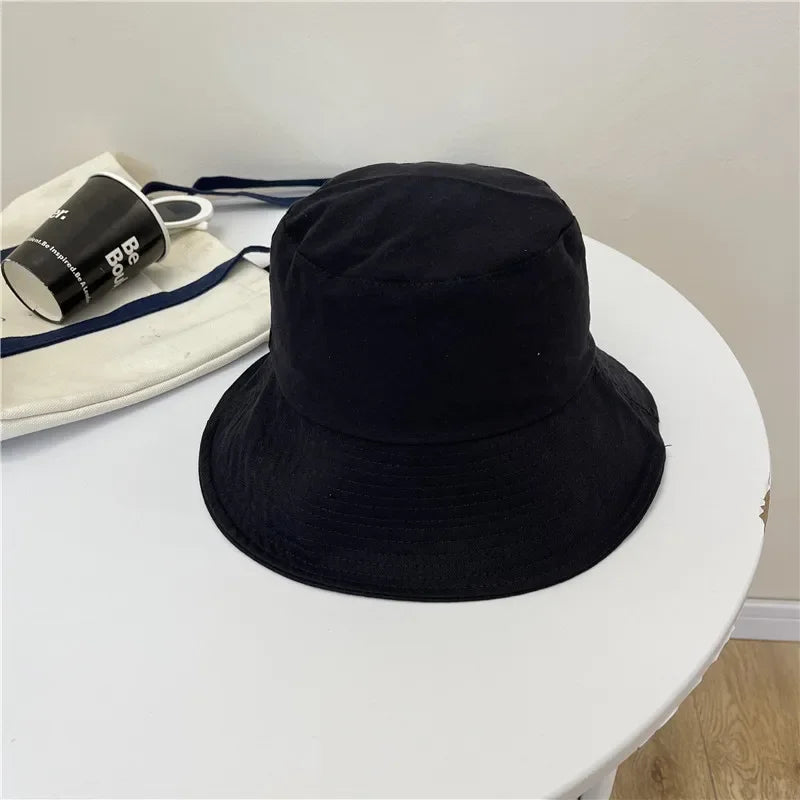 Unisex Cotton Bucket Hats Women Summer Sunscreen Panama Hat