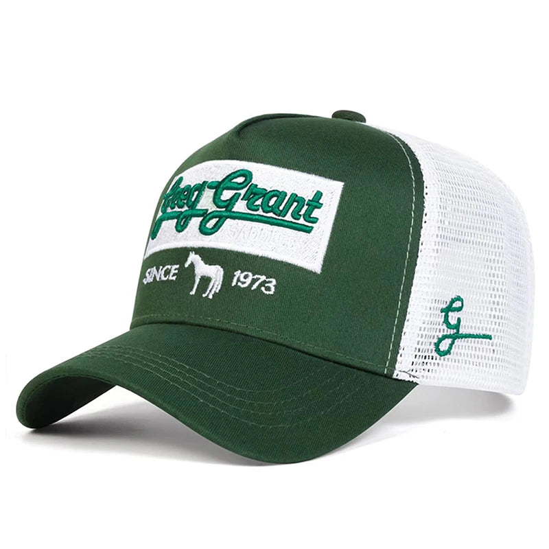 Fashion Mesh Hat Since 1973 Horse Embroidered Baseball Hat Street Hip Hop