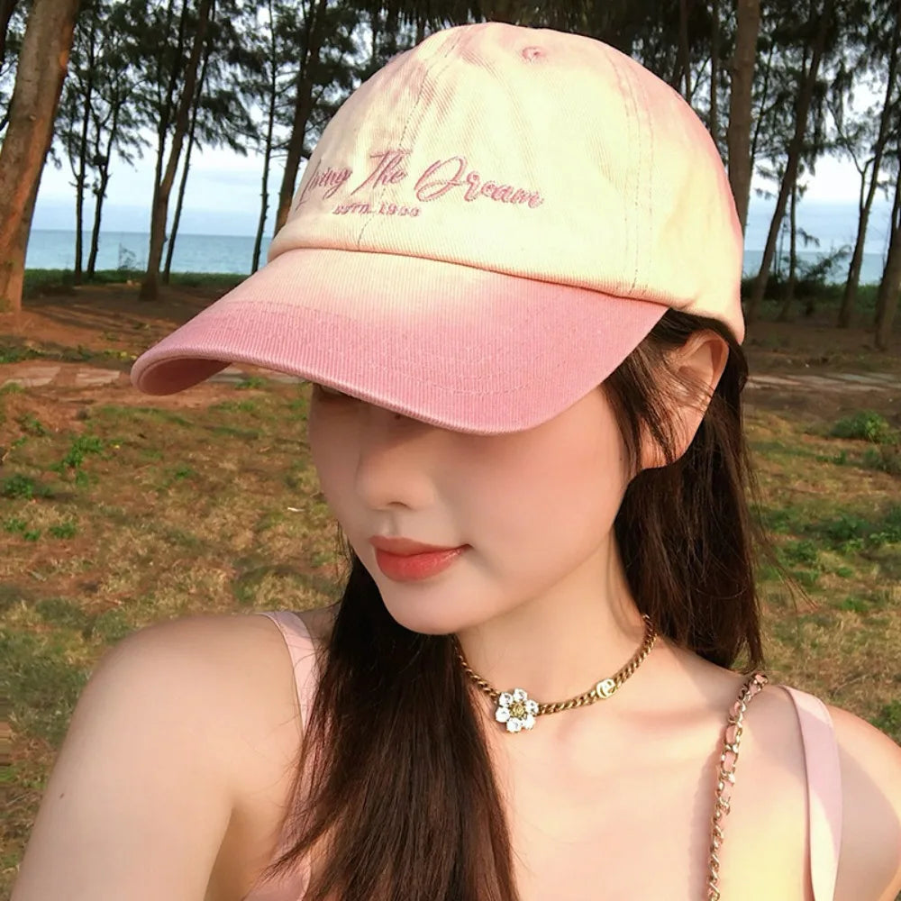 Sweet Letter Embroidery Sunscreen Hat