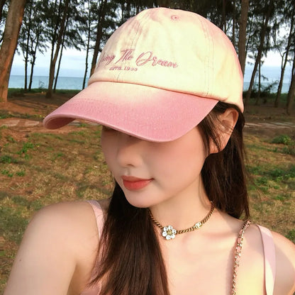 Sweet Letter Embroidery Sunscreen Hat