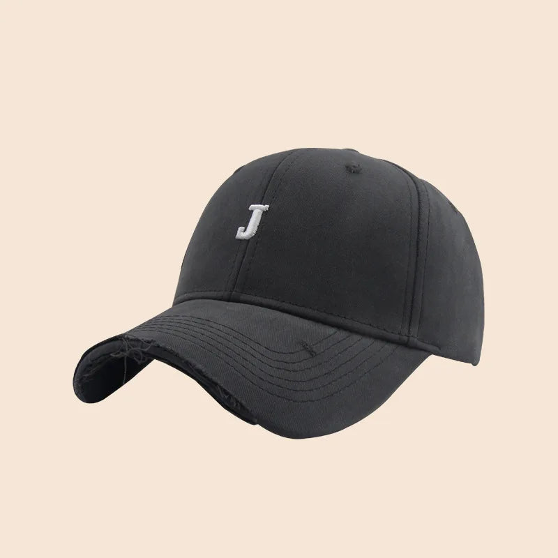 Retro Washed Baseball Cap With Letter Embroidery Sun Protection Casual Hat