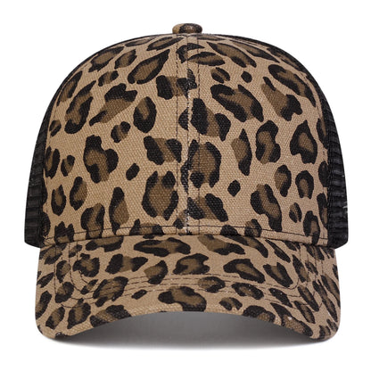 Unisex Leopard Print Baseball Net Caps Adjustable Casual Hats