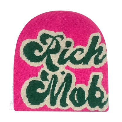 Y2K Letter Knitted Winter Autumn Beanie Cap Men Women