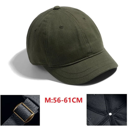 Men's Short Brim Baseball Cap Casual Solid Corduroy Soft Top Cap