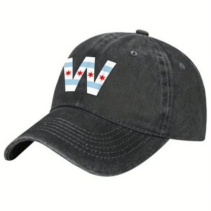 Chicago Flag W Letter Baseball Cap Cotton Adjustable Adult Casual Sports Snapback Hat