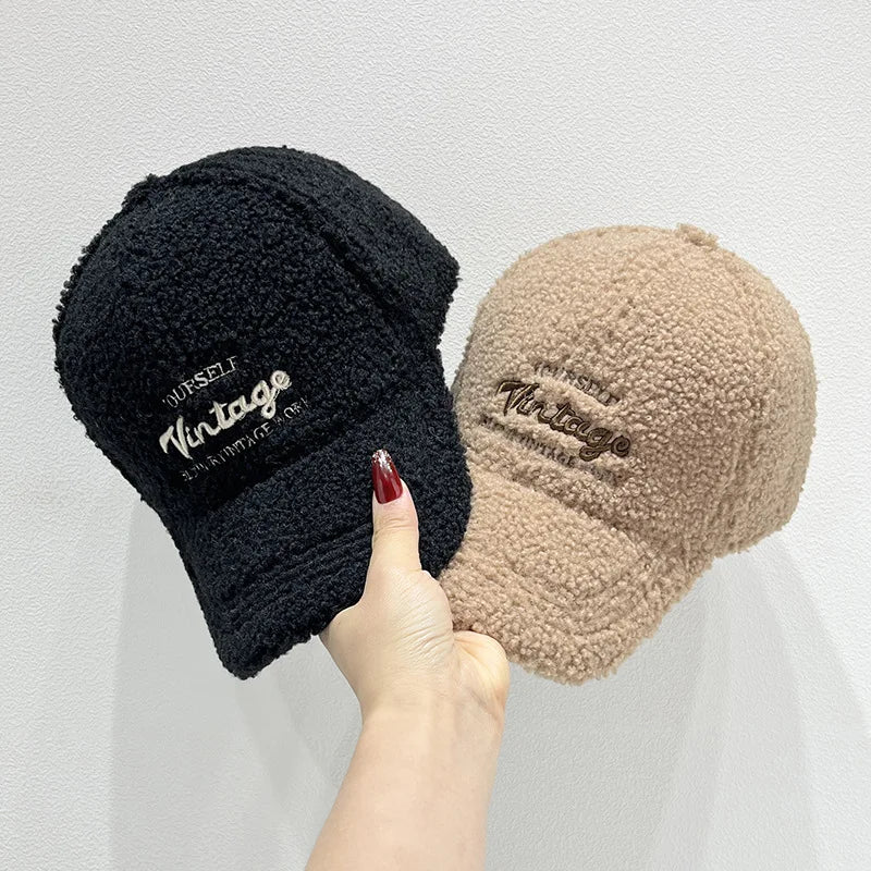 Letter Embroidery Autumn Winter Baseball Caps for Women
