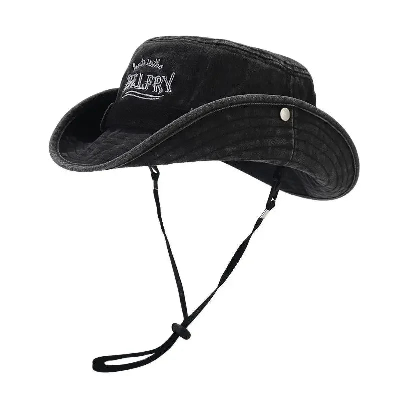 Cotton Letter Embroidery Bucket Hat Fisherman Hat