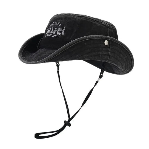 Cotton Letter Embroidery Bucket Hat Fisherman Hat