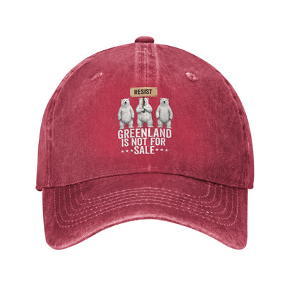 Greenland Is Not For Sale Polar Bear Greenland Denmark Sun Baseball Cap