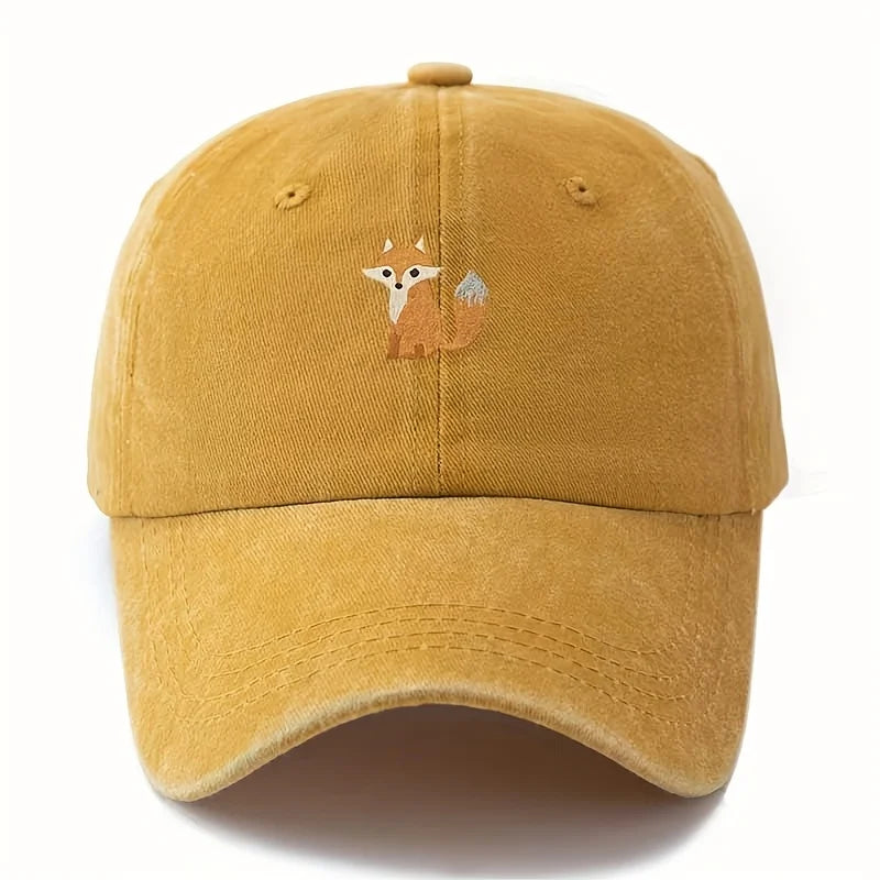 Cute Fox Pattern Printed Baseball Cap for Daily Casual Fashion Suitable for Men and Women