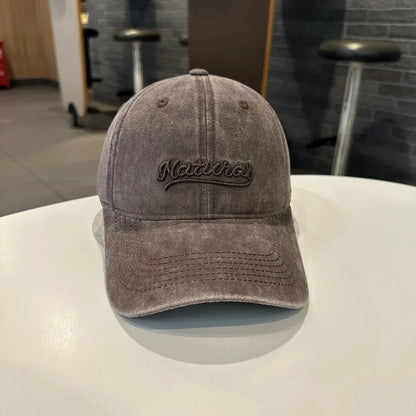 Letter Embroidered Washed Versatile Baseball Cap
