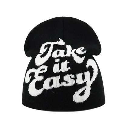 Y2k Letter Butter Knit Hats Skullies Beanies Autumn Winter Warm Hat
