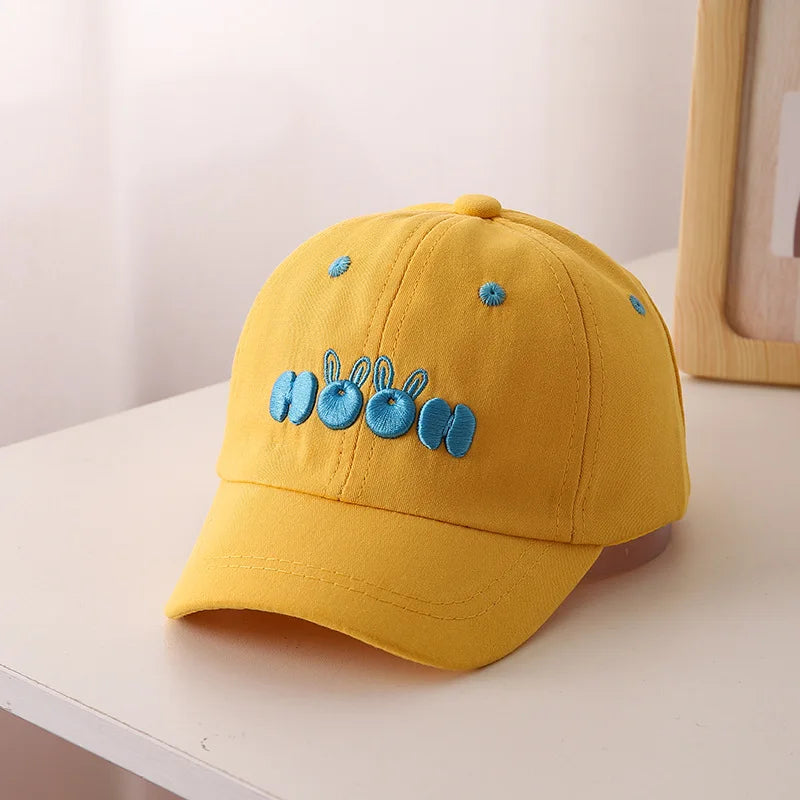 Children Embroidery Baseball Cap Solid Color Duck Tongue Cap
