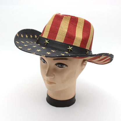 USA Flag Retro Fashion Western Cowboy Hat