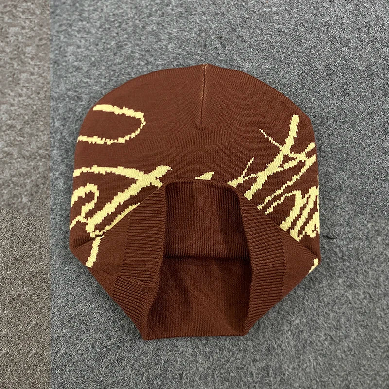 Warm Jacquard Letter Knitted Woolen Hat For Men And Women Autumn Winter