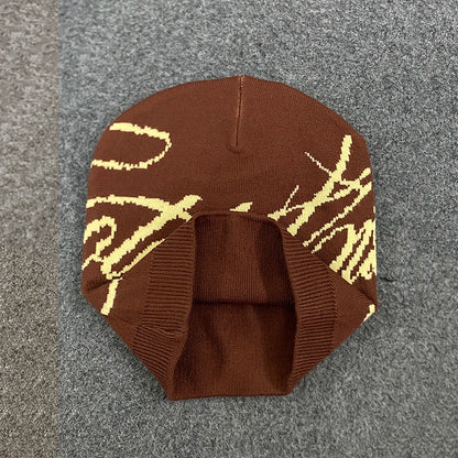 Warm Jacquard Letter Knitted Woolen Hat For Men And Women Autumn Winter