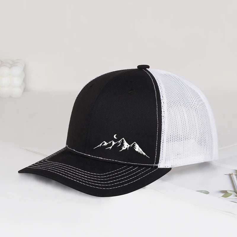 Moon Mountain Print Baseball Cap