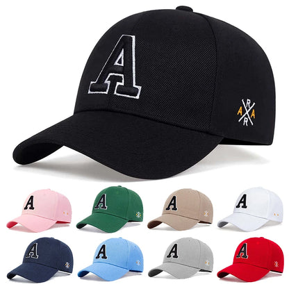 Unisex A Letter Side Ar Embroidery Baseball Caps Spring and Autumn