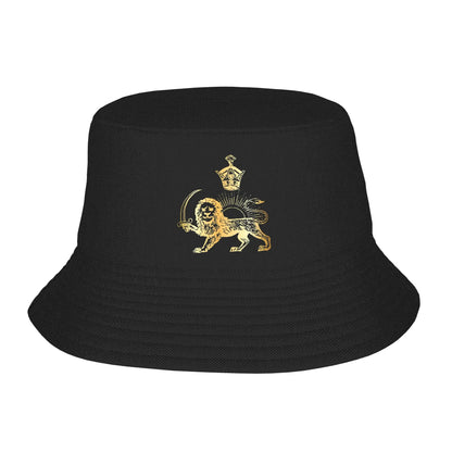Persian Flag Lion Ancient Symbol Of Authority And Command Bucket Hat Fisherman Caps For Men Women