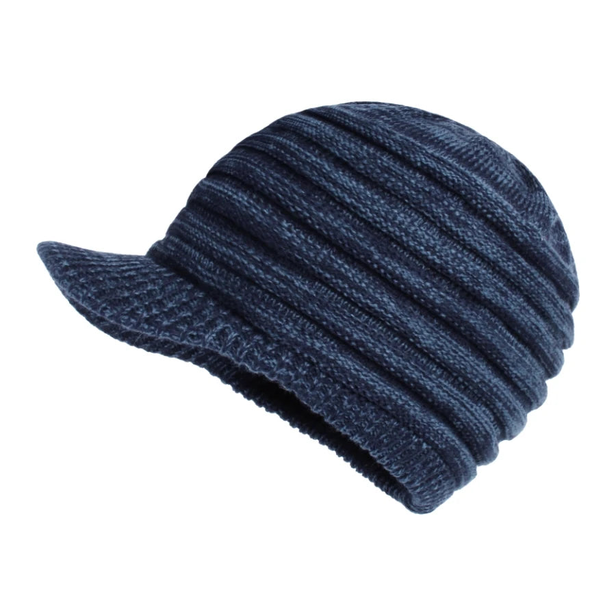 Unisex Winter Hats With Visor Warm Ski Hat Stylish Knitted Hat