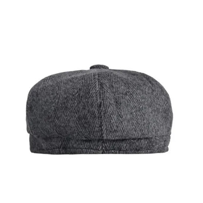 Winter Polyester Solid Warm Newsboy Caps Octagonal Hat
