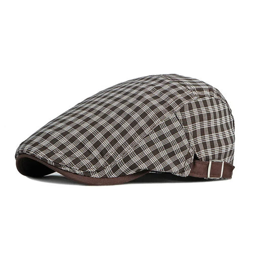 Spring And Summer Cotton Plaid Newsboy Caps