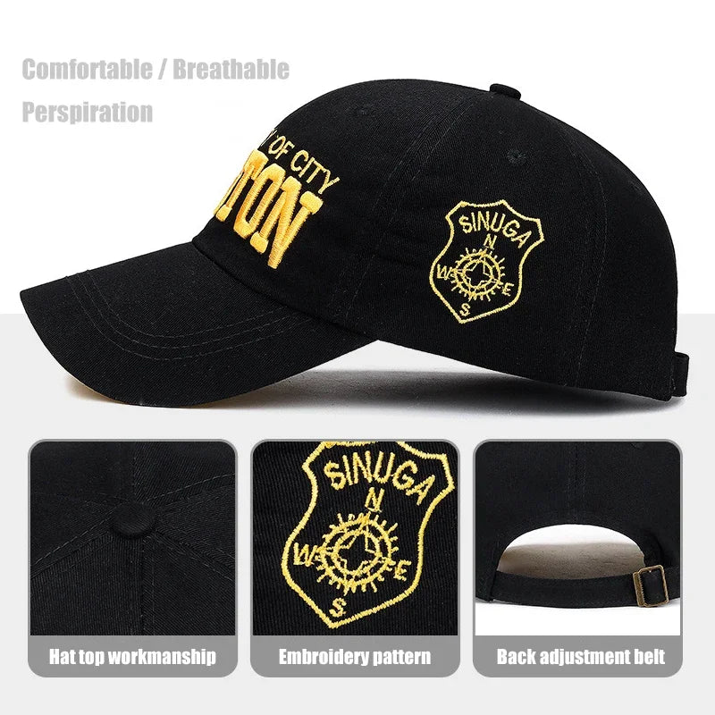 Soft Top Sports Baseball Cap Cotton 3D Embroidery Unisex Tennis Hat Dad Cap