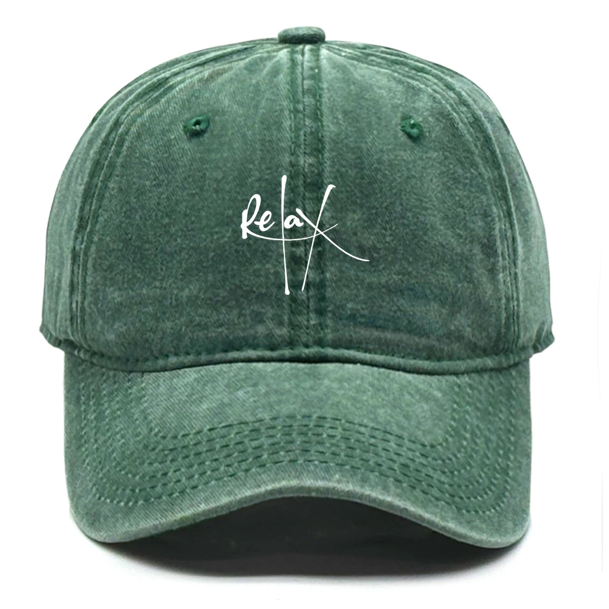 Washed Cotton Snapback Baseball Hat Artistic Text Relax Snapback Hat