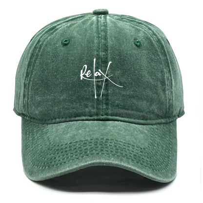 Washed Cotton Snapback Baseball Hat Artistic Text Relax Snapback Hat