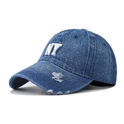 Unisex Letter Embroidery Denim Baseball Cap