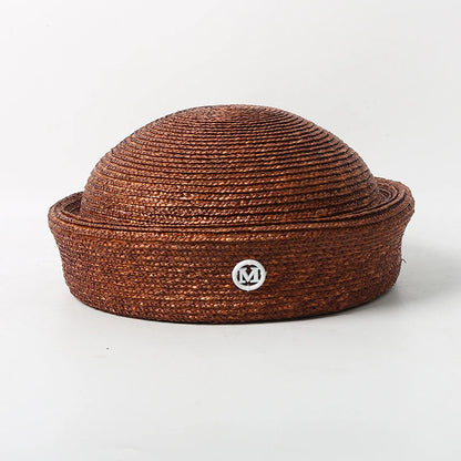 100% Natural Round Straw Hat For Women Japanese Summer Sailor Hat