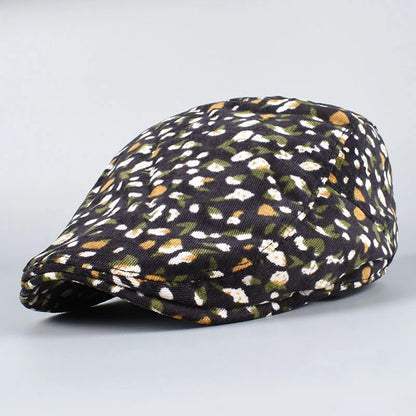 Beret Women Spring 2026 Summer Vintage Floral Print French Cap Peaky Blinders Hats