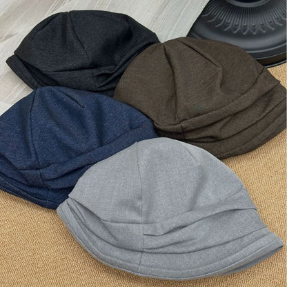 2026 New Cotton Linen Pleated Beret Hat For Women Niche Designer Retro Bucket Hat
