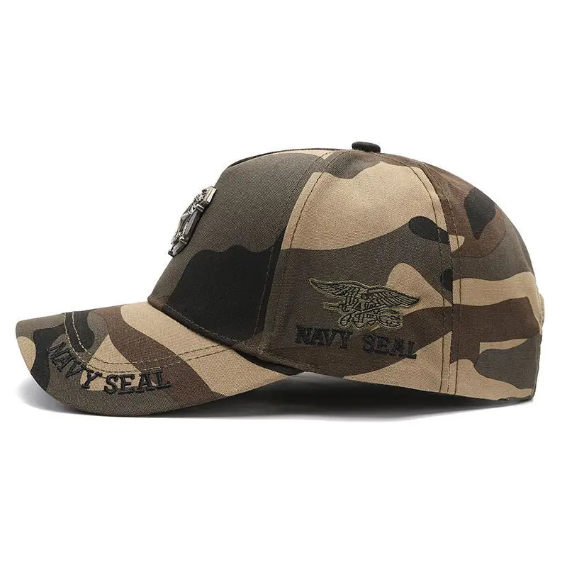 Metallic Camo Baseball Cap Men Army Green Star Pattern Tall Crown