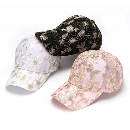 Summer Breathable Lace Floral Baseball Cap